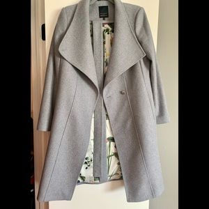 Ted Baker Wool Wrap Coat - Grey